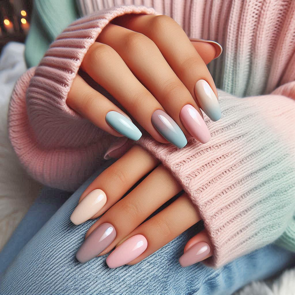 pastel ombre nails